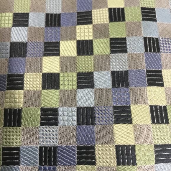 GIORGIO BRUTINI SILK MULTICOLOR BLACK SQUARE TIE - Picture 2 of 4